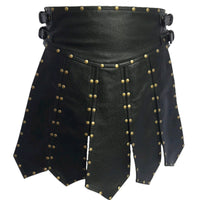 Mens Black Leather Kilt Roman Leather Kilt Tartan Kilt Mens Leather Gladiator Kilt LARP