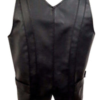 Mens Black Leather Vest Biker Motorbike Vest / Waistcoat Motorcycle Vest - Ornate Impact