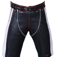 Men Leather Shorts Leather Shorts with Zipper White Leather Shorts for Men BLUF GAY