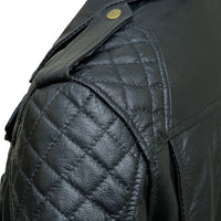 Mens Black Natural Cow Leather Biker Motorcycle Jacket Coat - Ornate Impact