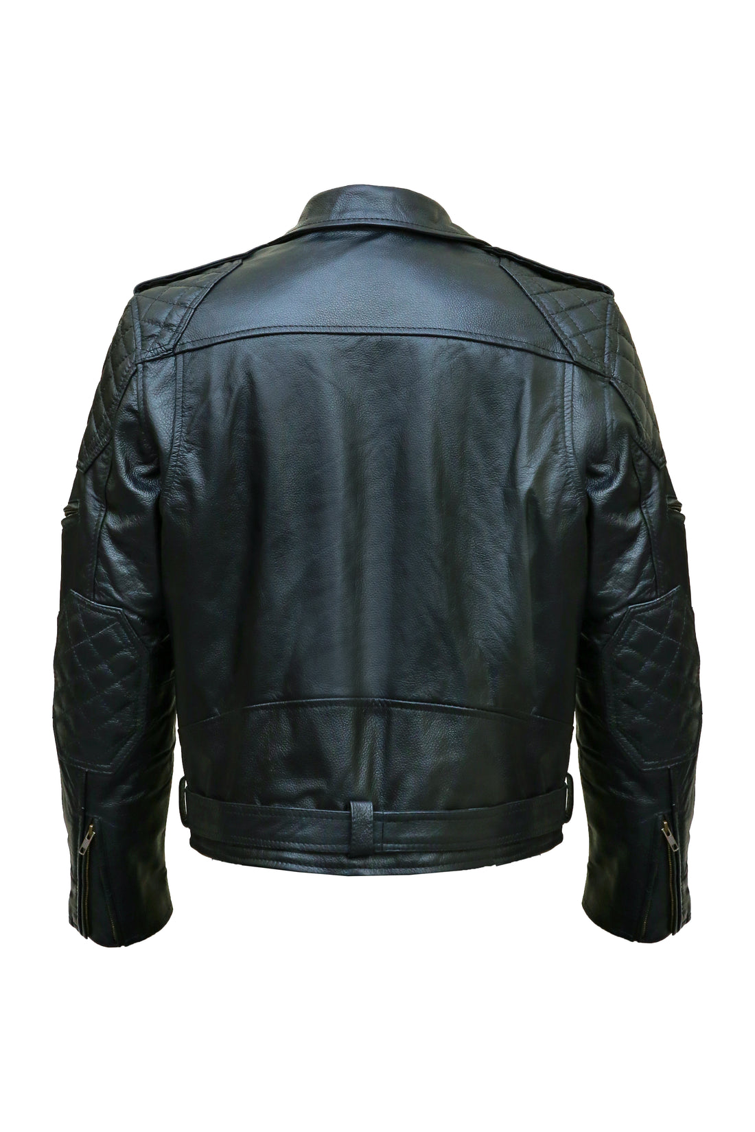 Mens Black Natural Cow Leather Biker Motorcycle Jacket Coat - Ornate Impact