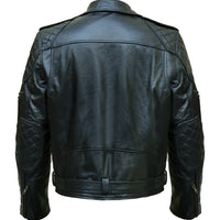 Mens Black Natural Cow Leather Biker Motorcycle Jacket Coat - Ornate Impact