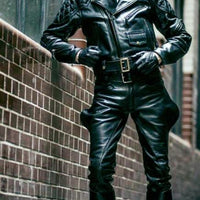 Mens Black Leather Pants Motorcycle Leather Male Pants Mens Leather Trousers Leather Jeans Men