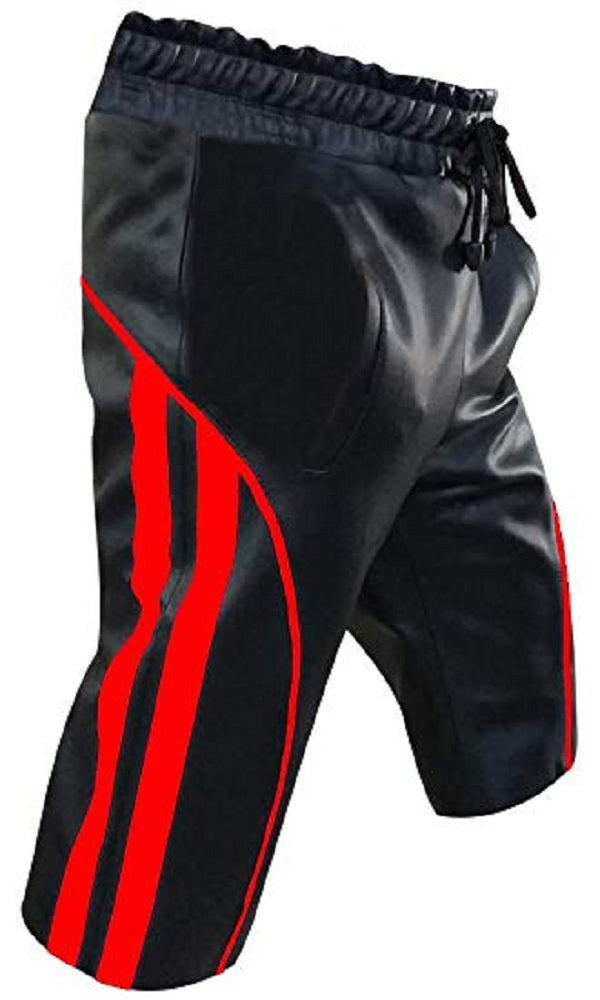 Mens Black Leather Shorts Summer Training Shorts BLUF - Ornate Impact