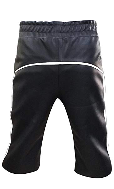 Mens Black Leather Shorts Summer Training Shorts BLUF - Ornate Impact