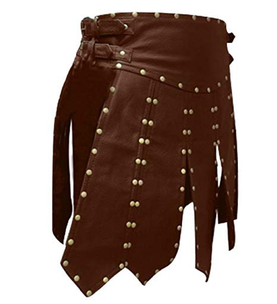 Mens Leather Kilt Roman Leather Kilt Tartan Kilt Mens Leather Gladiator Kilt LARP