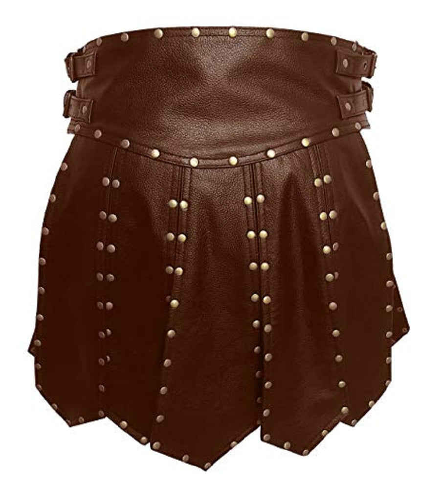 Mens Leather Kilt Roman Leather Kilt Tartan Kilt Mens Leather Gladiator Kilt LARP