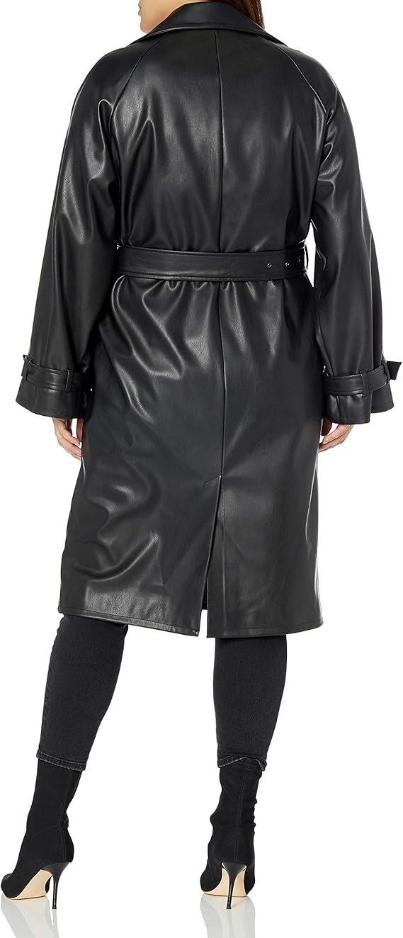 Black Leather Jacket Women Trench Coat Steampunk Gothic Coat Winter Biker Coat