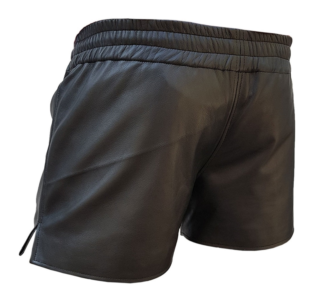 Mens Black Leather Shorts Genuine Leather Shorts Male Leather Shorts Leather Boxer Shorts