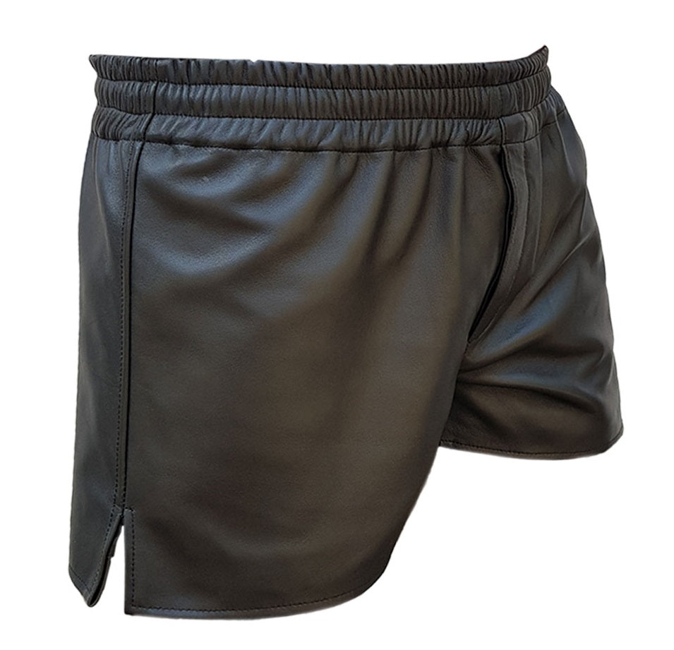 Mens Black Leather Shorts Genuine Leather Shorts Male Leather Shorts Leather Boxer Shorts