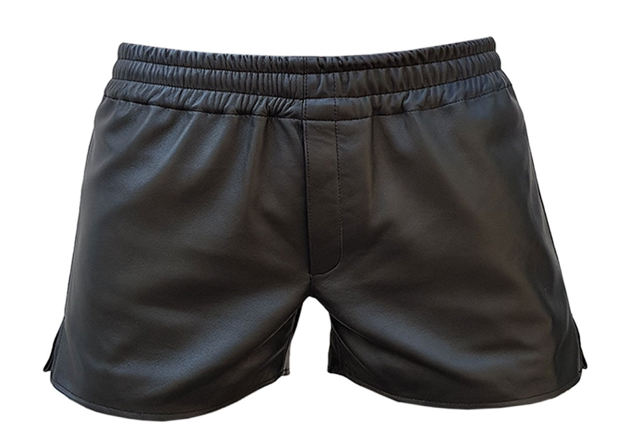 Mens Black Leather Shorts Genuine Leather Shorts Male Leather Shorts Leather Boxer Shorts