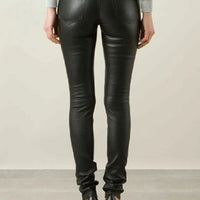 Women Leather Pants Slim Fit Leather Ladies Trousers Female Leather Pants