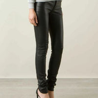 Women Leather Pants Slim Fit Leather Ladies Trousers Female Leather Pants