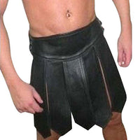 Mens Black Leather Kilt Roman Leather Kilt Tartan Kilt Mens Leather Gladiator Kilt LARP