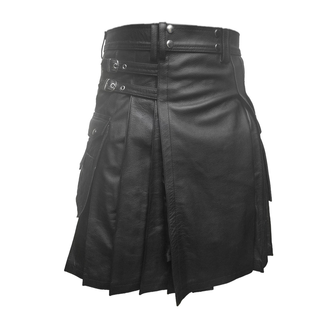 Mens Black Leather Kilt Leather Utility Kilt Tartan Kilt Mens Leather Gladiator Kilt Scottish Kilt LARP