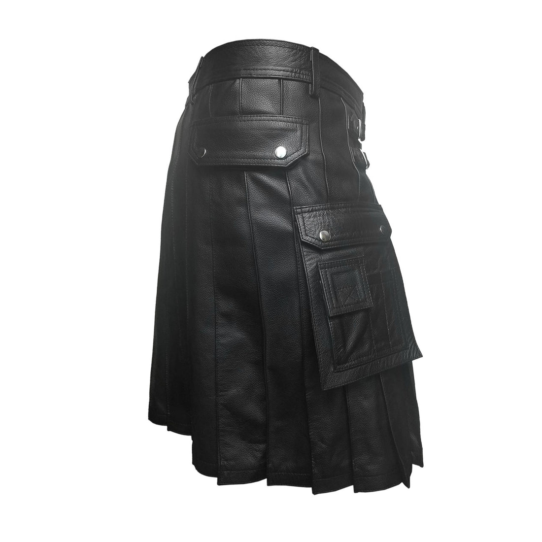 Mens Black Leather Kilt Leather Utility Kilt Tartan Kilt Mens Leather Gladiator Kilt Scottish Kilt LARP