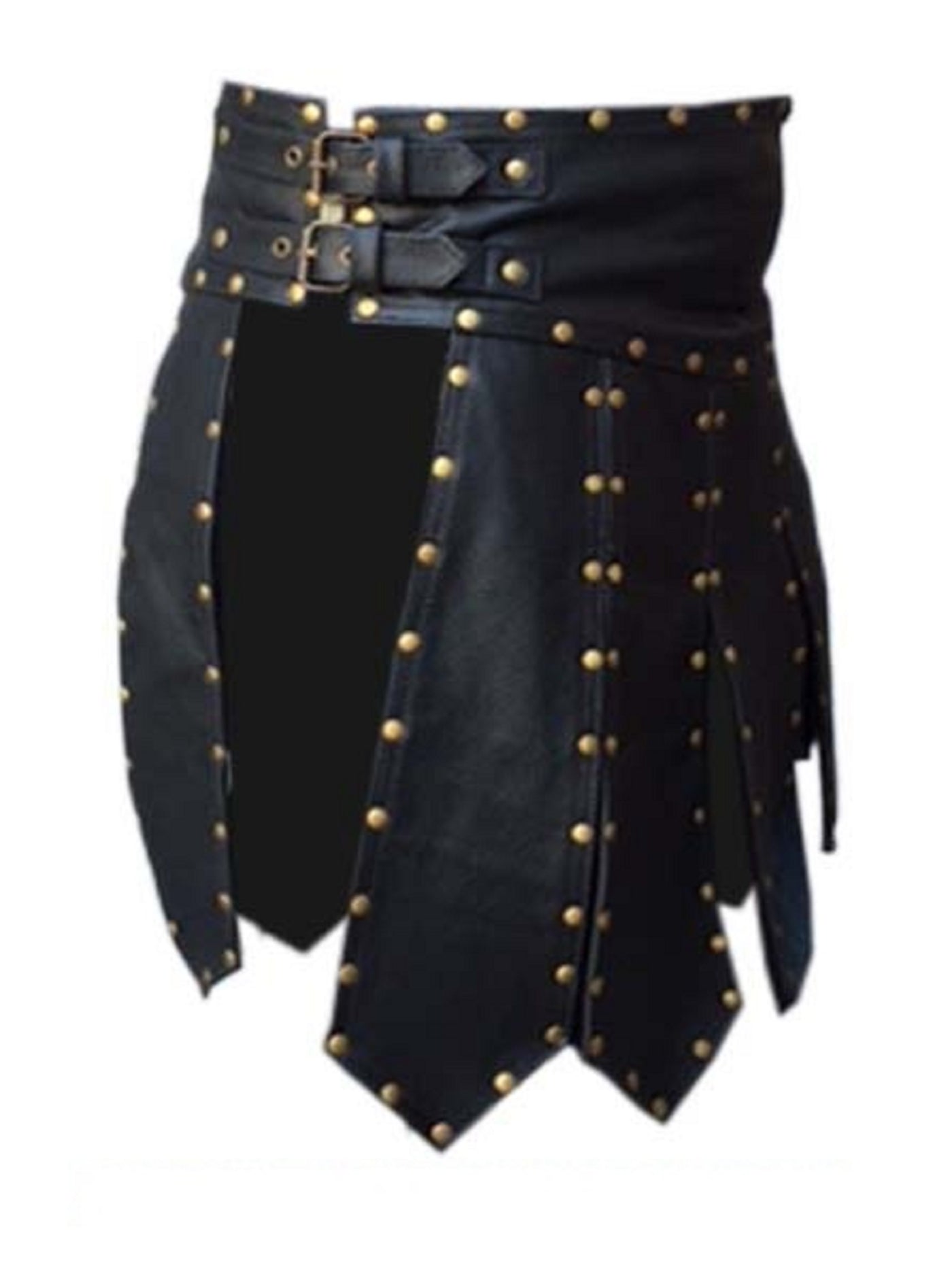 Mens Black Leather Kilt Roman Leather Kilt Tartan Kilt Mens Leather Gladiator Kilt LARP