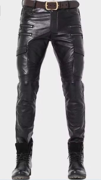 Mens Black Leather Pants Motorcycle Leather Male Pants Mens Leather Trousers Leather Jeans Men