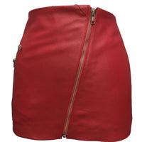 Women Red Leather Skirt Victorian Leather Mini Skirt nude leather Shorts