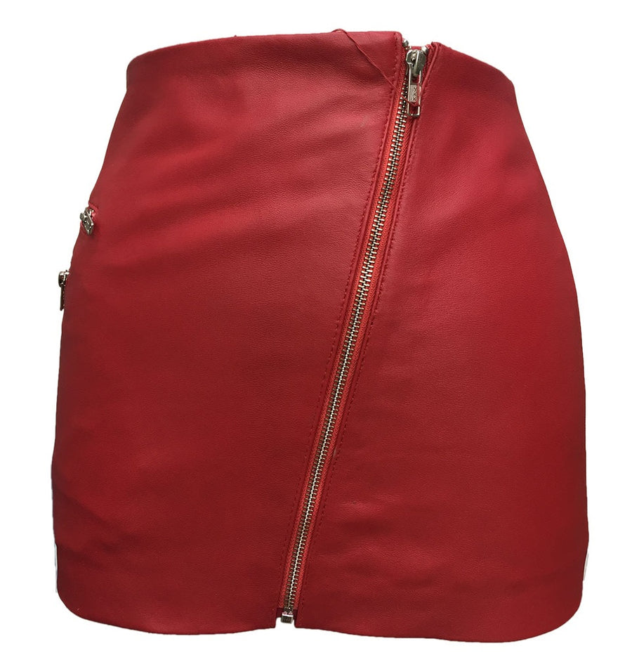 Women Red Leather Skirt Victorian Leather Mini Skirt nude leather Shorts