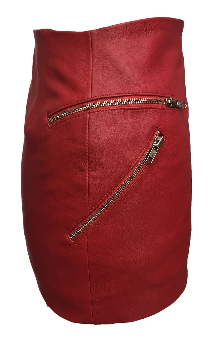 Women Red Leather Skirt Victorian Leather Mini Skirt nude leather Shorts