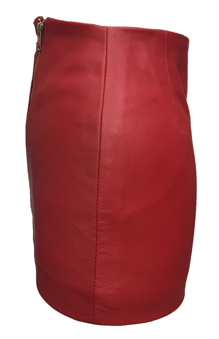 Women Red Leather Skirt Victorian Leather Mini Skirt nude leather Shorts