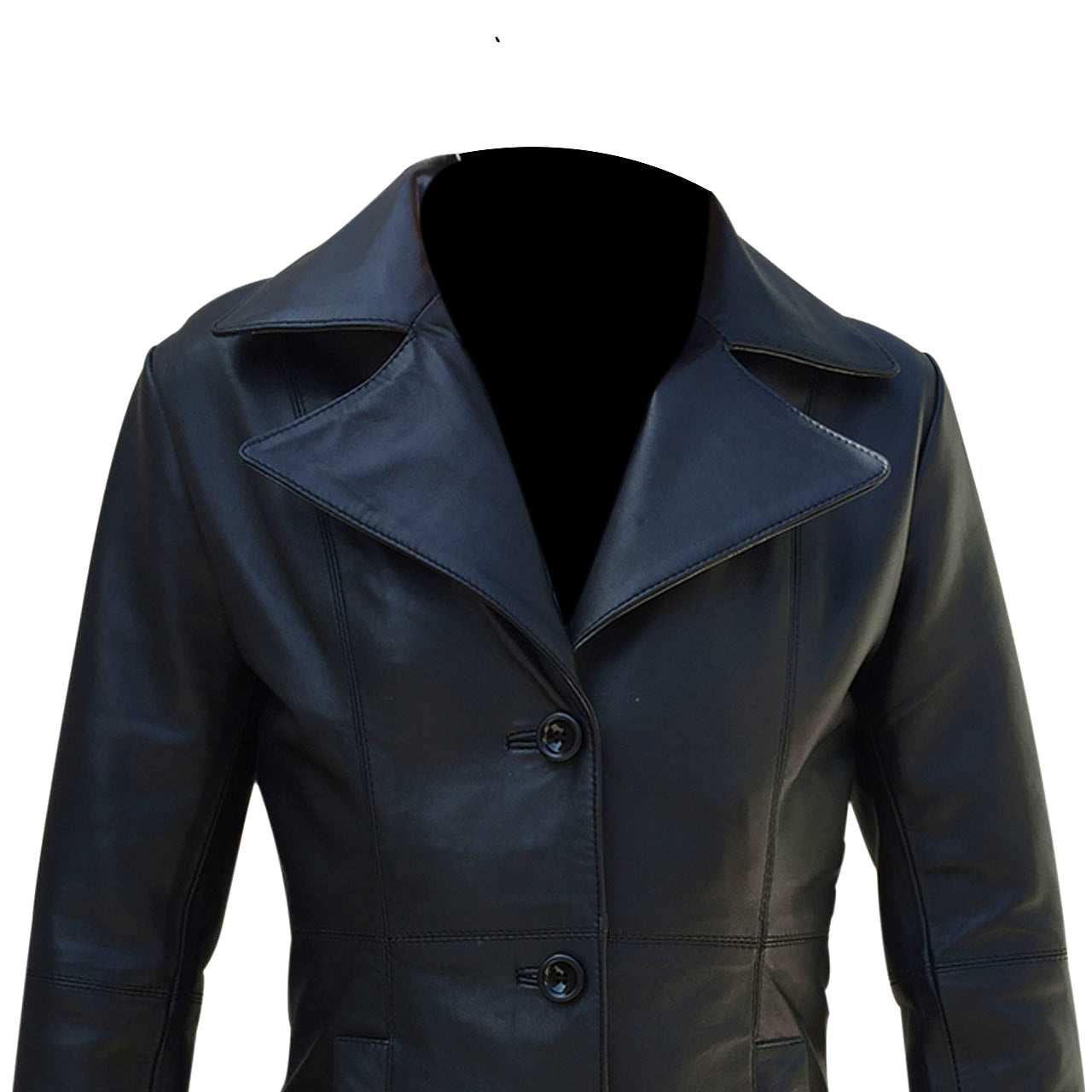 Black Leather Jacket Women Trench Coat Steampunk Gothic Coat Winter Biker Coat