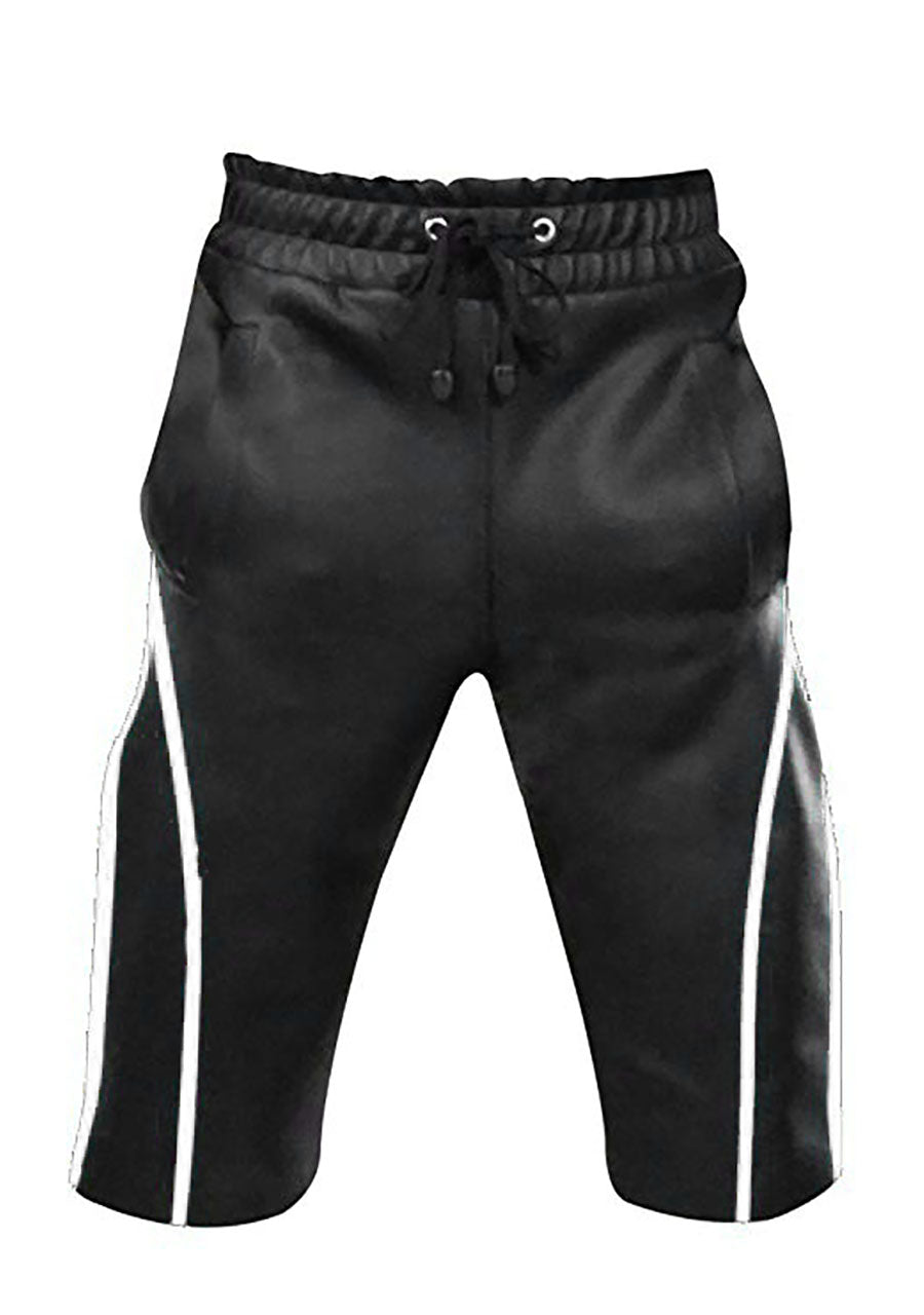 Mens Black Leather Shorts Summer Training Shorts BLUF - Ornate Impact