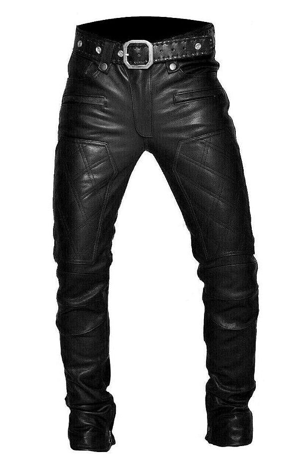 Mens Black Leather Pants Motorcycle Pants Mens Leather Trousers Leather Jeans Men