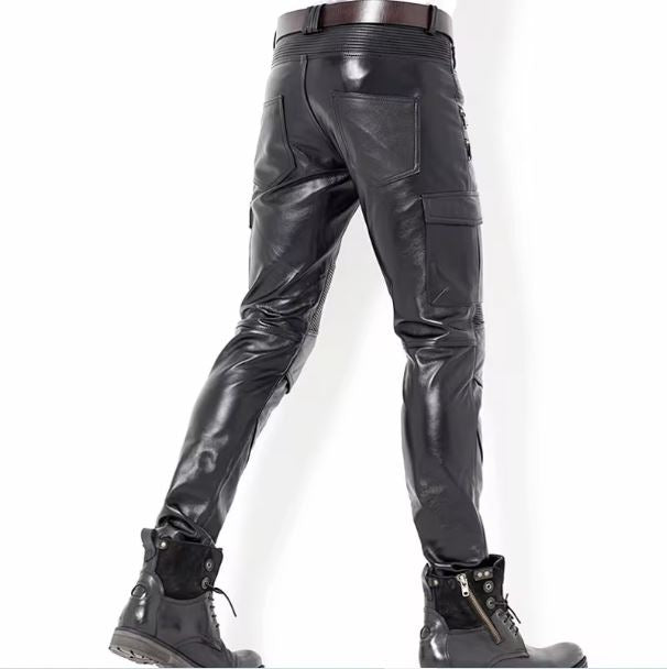 Mens Black Leather Pants Motorcycle Leather Male Pants Mens Leather Trousers Leather Jeans Men