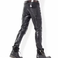 Mens Black Leather Pants Motorcycle Leather Male Pants Mens Leather Trousers Leather Jeans Men