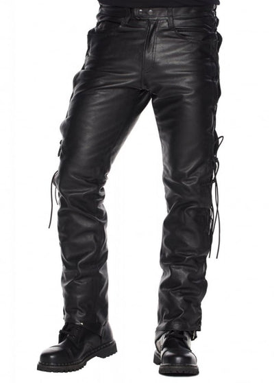 Mens Black Leather Pants Motorcycle Pants Mens Leather Trousers Leather Jeans Men