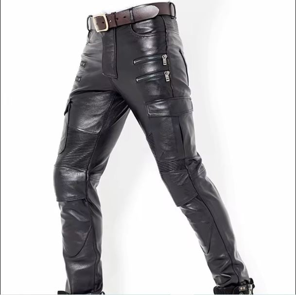 Mens Black Leather Pants Motorcycle Leather Male Pants Mens Leather Trousers Leather Jeans Men