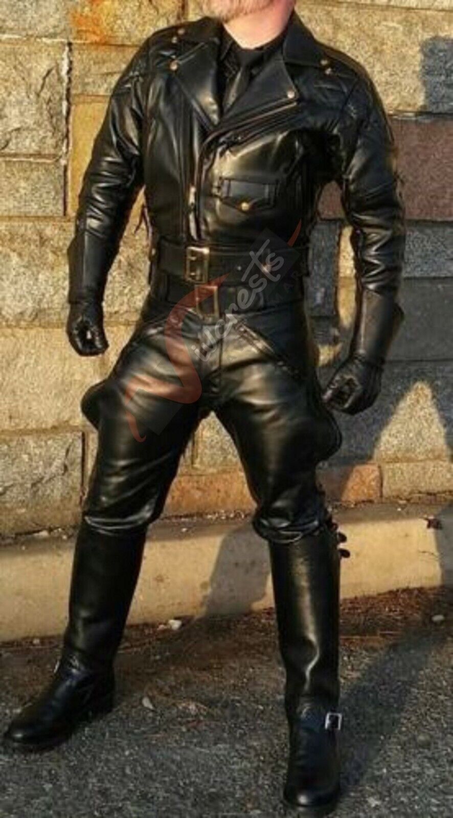 Mens Black Leather Pant Biker Motorcycle Pants Trousers Motorbike Leather Jeans - Ornate Impact