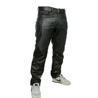 Mens Black Leather Pants Motorcycle Pants Leather Trousers for Man Leather Jeans Men