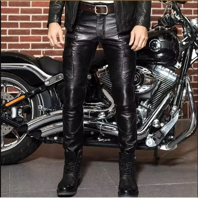 Mens Black Leather Pants Motorcycle Leather Male Pants Mens Leather Trousers Leather Jeans Men