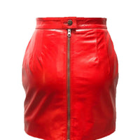 Women Red Leather Skirt Leather Mini Skirt nude Leather Shorts Victorian