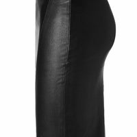 Black Leather Pencil Skirt Women Leather Skirts Leather A Skirt Leatherette Skirts