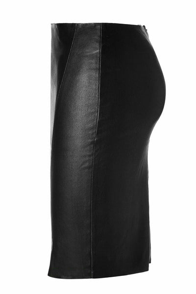 Black Leather Pencil Skirt Women Leather Skirts Leather A Skirt Leatherette Skirts