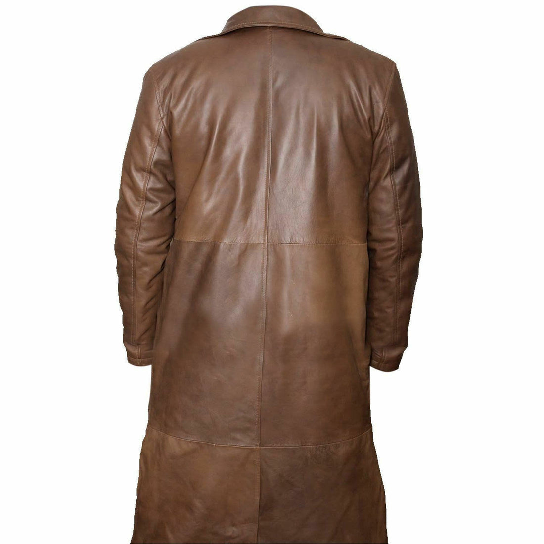 Mens Brown Leather Coat Steampunk Matrix Trench Coat Long Jacket - Ornate Impact