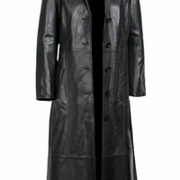 Black Leather Jacket Women Steampunk Coat Trench Gothic Long Coat Winter Ladies Leather Jacket