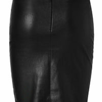 Black Leather Pencil Skirt Women Leather Skirts Leather A Skirt Leatherette Skirts