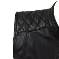 Womens Black Leather Vest Motorcycle Vest Motorbike Vest Waistcoat Biker Vest