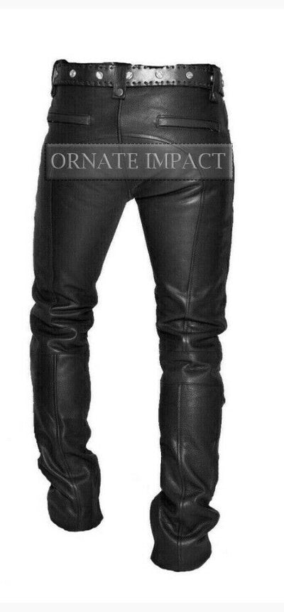 Mens Black Leather Pants Motorcycle Pants Mens Leather Trousers Leather Jeans Men