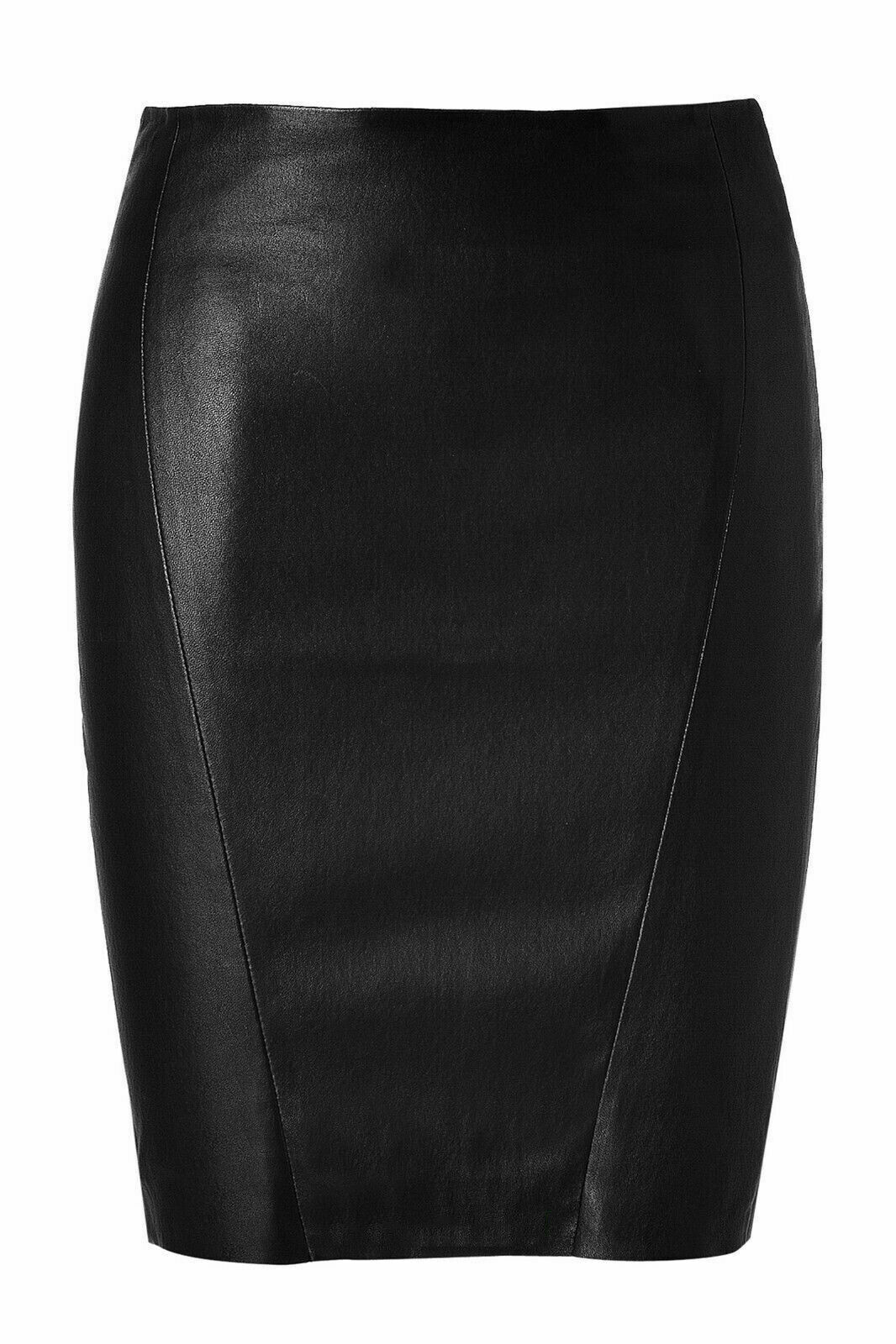 Black Leather Pencil Skirt Women Leather Skirts Leather A Skirt Leatherette Skirts