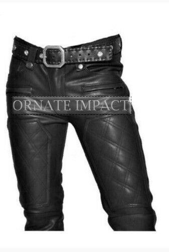 Mens Black Leather Pants Motorcycle Pants Mens Leather Trousers Leather Jeans Men