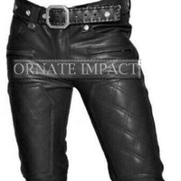 Mens Black Leather Pants Motorcycle Pants Mens Leather Trousers Leather Jeans Men