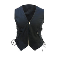 Black Leather Vest Womens Motorcycle Vest Motorbike Vest Waistcoat Biker Vest