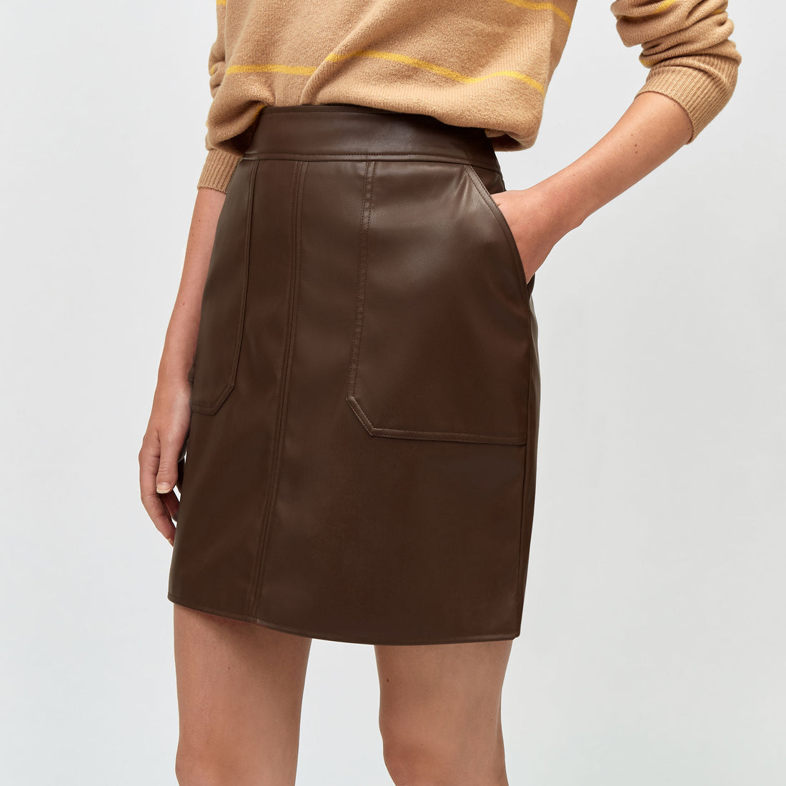 Brown Leather Skirt Women Leather Skirts Long Leather Skirt Leatherette Skirts Leather Maxi Skirt